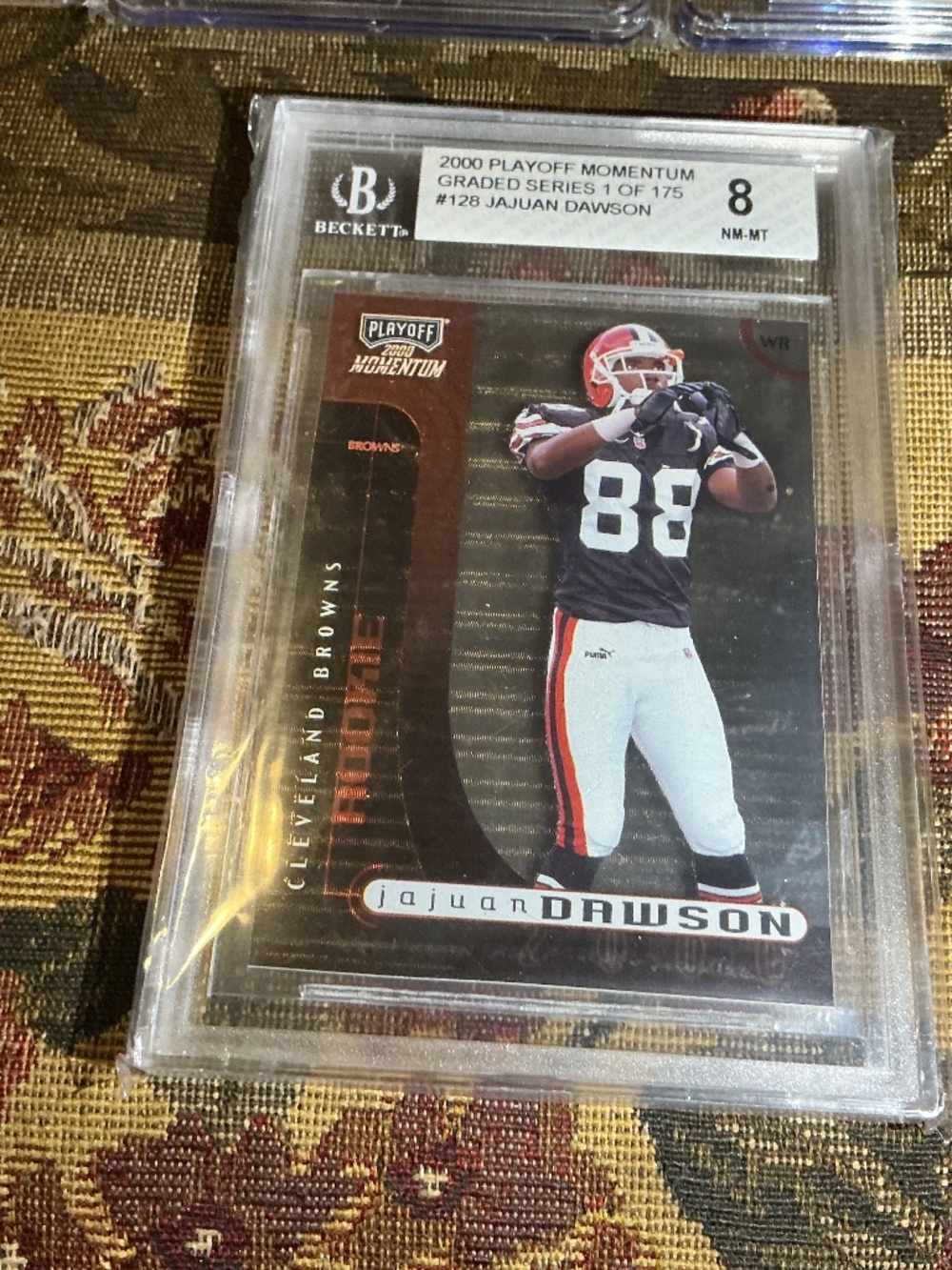 JAJUAN DAWSON 2000 PLAYOFF MOMENTUM GRADED SERIES ROOKIE 128 NFL Graded BGS 8